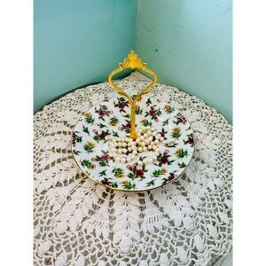 Upcycled Antique Floral Plate Jewelry Holder | Vintage Trinket Dish Ring Tray